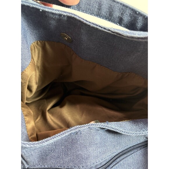 Bride Canvas Tote Bag White Black Striped Bow Handles Wedding Gift Preowned - Picture 7 of 8